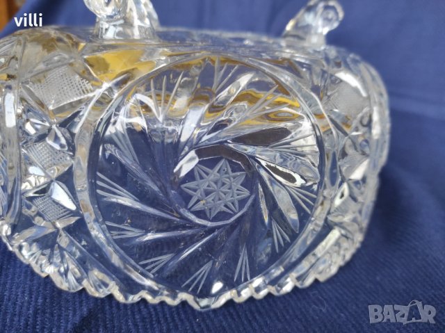 Красива купа от оловен кристал - ръчно гравирана, снимка 4 - Други - 39606156