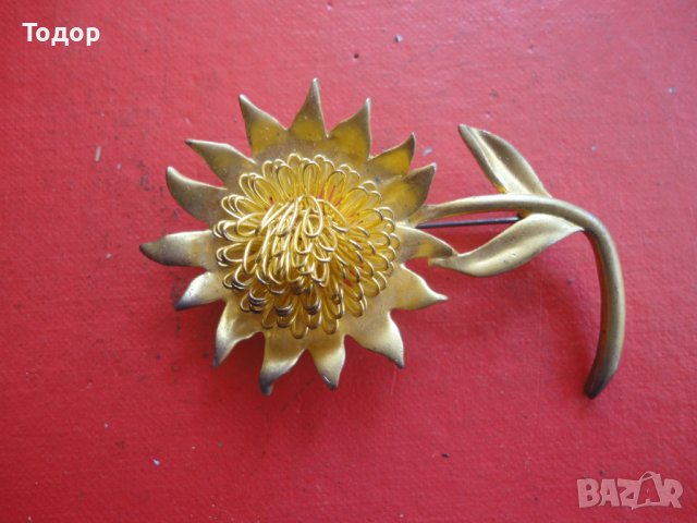 Позлатена брошка 2, снимка 3 - Други - 40082674