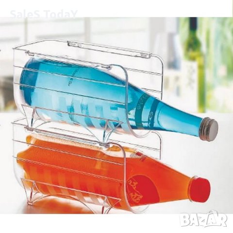 Пластмасов органайзер за бутилки, шишета, в хладилник, 20х10,5х11см