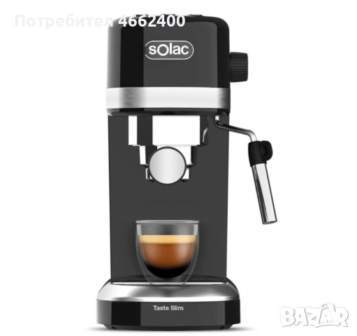 Машина за еспресо Solac Taste Slim Black CE4510 (С дефект отзад на резервоара  за водата и по кашона