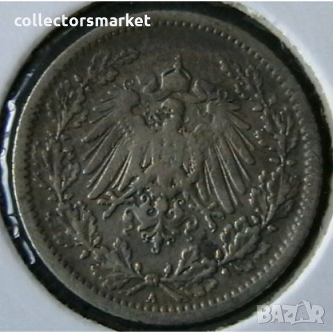 ½ марка 1906 А, Германия-Империя, снимка 2 - Нумизматика и бонистика - 34410641