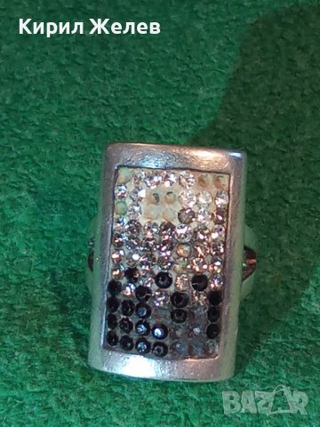 СТАР СРЕБЪРЕН ДАМСКИ ПРЪСТЕН 925 СРЕБРО с МНОГО КАМЪЧЕТА НЯКОИ ЛИПСВАТ 6684, снимка 6 - Пръстени - 30331184