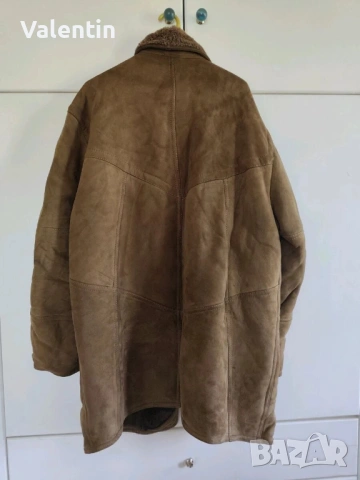 Мъжко кожено палто/яке Shearling/Винтидж естествена кожа размер 52/XL, снимка 2 - Якета - 53611899