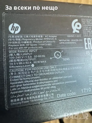 Оригинално захранване зарядно за лаптоп HP 19.5V 4.62A Синя букса , зарядно HP, снимка 3 - Кабели и адаптери - 48622775