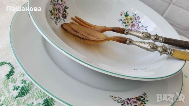 Български порцелан/голяма купа и плато