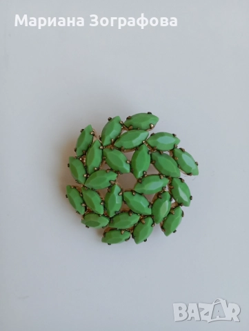 Старинни брошки 7 бр., - Сребърни обеци и медальони 1970-80, Пръстени с чешки камъни "Оптима" 80 г.