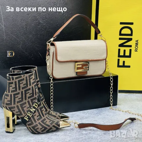 Дамски боти на ток Fendi👢Chanel👢 Код D1489, снимка 5 - Дамски боти - 48275830