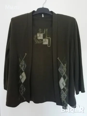 Дамски комплект маслинено зелен от три части XL , снимка 2 - Комплекти - 47875526