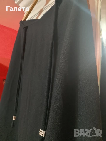 Дълга черна пола с колан с орнамент , снимка 3 - Поли - 50834496