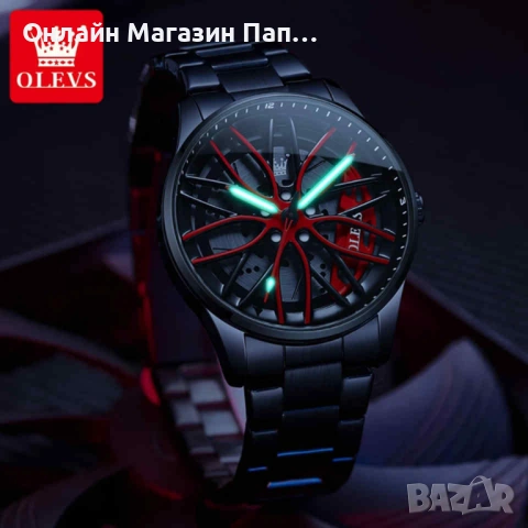 OLEVS 9937 Мъжки Кварцов Часовник с Уникален 3D Авто-Дизайн, снимка 3 - Мъжки - 53656488
