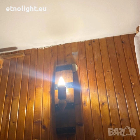 Стенни лампи аплици от автентични реставрирани бъчви с дървена чашка , снимка 14 - Лампи за стена - 40219527