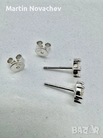 Сребърни обеци с мойсанит (Диамант) 0.6 карата, снимка 8 - Обеци - 52933340