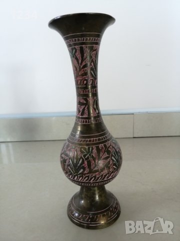Индийска месингова ваза 20 см. , снимка 3 - Други стоки за дома - 35692145