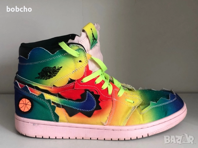 Nike Air Jordan 1 Retro High OG Shoes Mens Size 45 J Balvin Multicolor DC3481-900, снимка 6 - Маратонки - 51519038