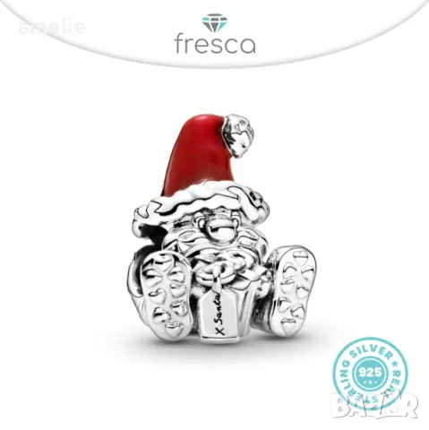 Коледни талисмани Fresca по модел тип Пандора Pandora с печати S 925 Christmas Collection, снимка 15 - Гривни - 48278831