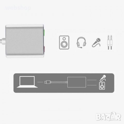 Външна USB звукова карта YQ-6, снимка 7 - Кабели и адаптери - 38930971