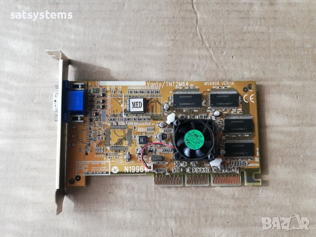 Видео карта MSI Nvidia Vanta TNT2 M64 MS-8808 32MB AGP, снимка 1 - Видеокарти - 40381423