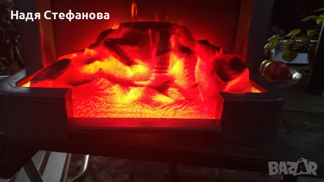 Ретро отоплителна печка, ЕЛЕКТРОКАМИН УГОЛЕК, 1250w, 1973 г, имитация огън, снимка 3 - Антикварни и старинни предмети - 47417669