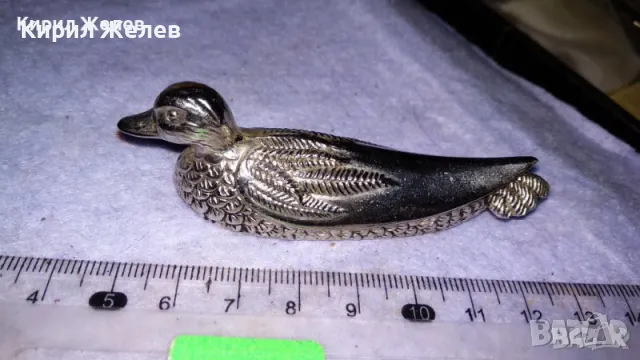 СРЕБРИСТА МЕТАЛНА ПАТИЦА СТАТУЕТКА МАРКИРАНА 24388 34591, снимка 5 - Колекции - 34376455