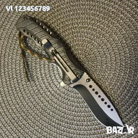 Сгъваем автоматичен нож Paramilitary-карбонов принт+паракорд, снимка 4 - Ножове - 50676144