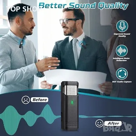 микрофонен комплект  Plug & Play, функция за намаляване на шума, съвместим с Android и IOS, снимка 2 - Микрофони - 48764522