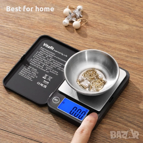 Цифрова джобна везна Vitafit 500g, висока точност, гарантирана от професионална фабрика, снимка 5 - Други инструменти - 53471034