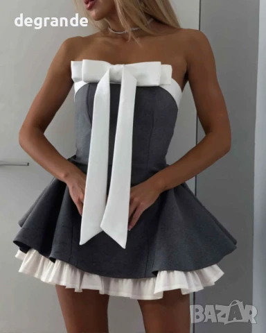 Дамска секси рокля с панделка в розово, снимка 3 - Рокли - 50911957