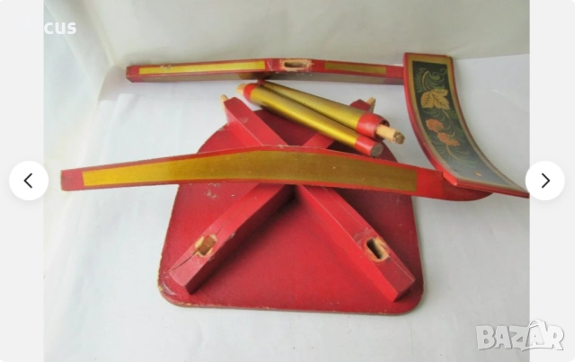 Оригинален съветски ръчно изработен детски стол, винтидж, снимка 3 - Антикварни и старинни предмети - 51456717