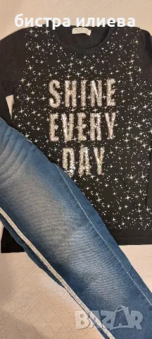 Блузка и дънки за момиче , снимка 3 - Детски Блузи и туники - 45265232