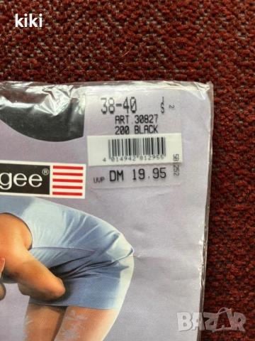 Ergee 38-40 20 den Черен чорапогащник ликра на релефни цветя , снимка 3 - Бельо - 53382032