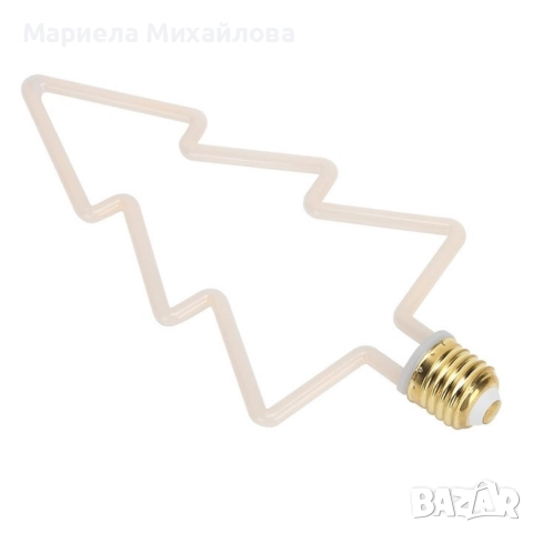 Коледна декоративна LED крушка – топла светлина, две форми: Звезда или Елха, снимка 5 - Декорация за дома - 52628525