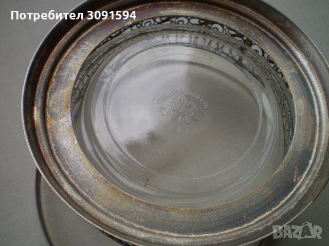 Винтидж кошница филигран със стъкло маркирана ЮММЕТ, снимка 13 - Други ценни предмети - 41819208