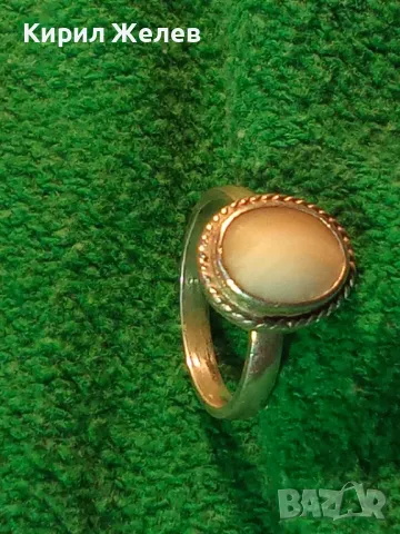 СТАР АНГЛИЙСКИ СКЪПОЦЕНЕН СРЕБЪРЕН ПРЪСТЕН ВИСОКА ПРОБА СРЕБРО с РЪЧНО ШЛИФОВАН БЯЛ АХАТ 28505, снимка 16 - Антикварни и старинни предмети - 46233811