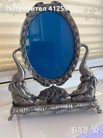 Много масивно винтидж огледало - от едната страна е рамка за снимка, снимка 2 - Декорация за дома - 53061618
