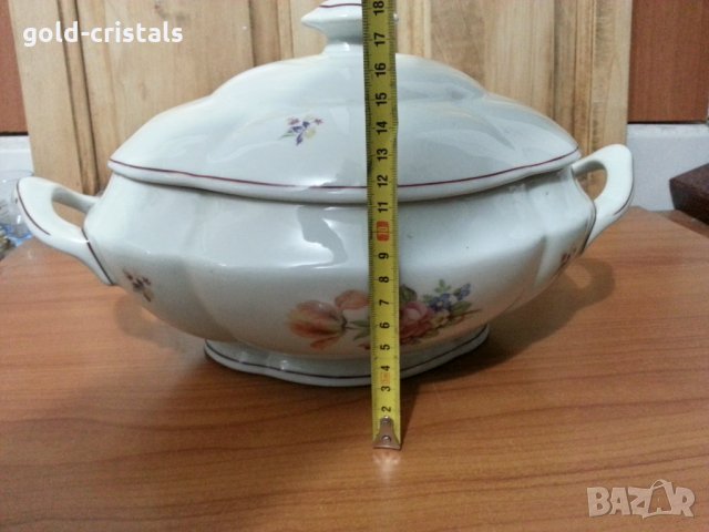 Стар български порцелан супник, снимка 4 - Антикварни и старинни предмети - 35871225