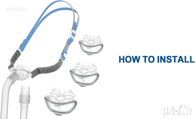 Комплект назални възглавнички BlessEase за CPAP AirFit P10 с 3 размера, снимка 8 - Медицински консумативи - 55829699