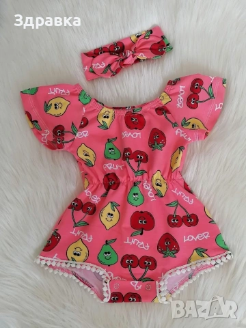 Боди + лента за глава , снимка 3 - Бодита за бебе - 53687916