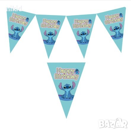 Лило и Стич stitch син Парти Гирлянд Знаменца Флаг Банер