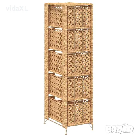 vidaXL Скрин с 5 чекмеджета-кошници, 25,5x37x100 см, воден хиацинт, снимка 6 - Скринове - 56146374