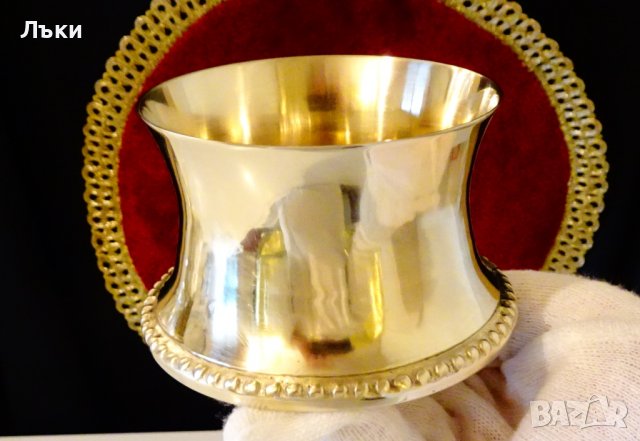 Бронзова чаша за уиски,захарница,бронзов съд. 