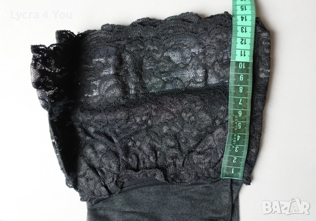 Glamour 20 den (38-40) нови черни луксозни силиконови чорапи с широка дантела, снимка 7 - Бельо - 52871096