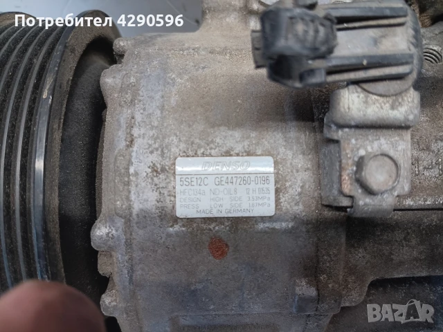 Компресор климатик за Toyota 447260-0196 Denso 5SE12C, снимка 2 - Части - 51253275
