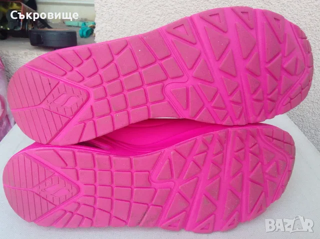 Нови сникърси SKECHERS дамски обувки Uno Night Shades hot pink розови, снимка 8 - Кецове - 56152233