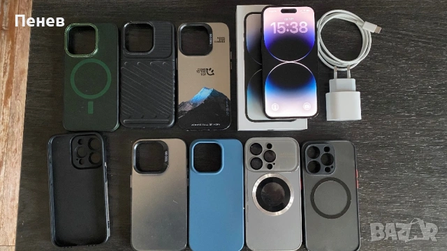 Iphone 14 PRO Space Black 128GB + кейсове и зарядно