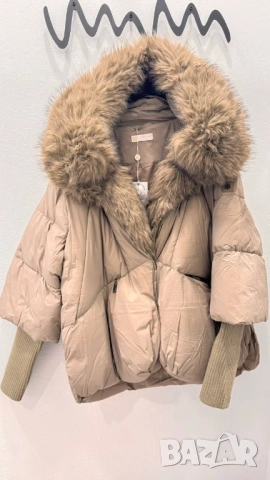Яке с пухена яка и качулка  , снимка 6 - Якета - 52138234
