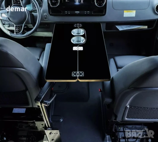 Сгъваем плот за кемпери/ванове с поставки за чаши от черен ламинат, снимка 2 - Аксесоари и консумативи - 51339185