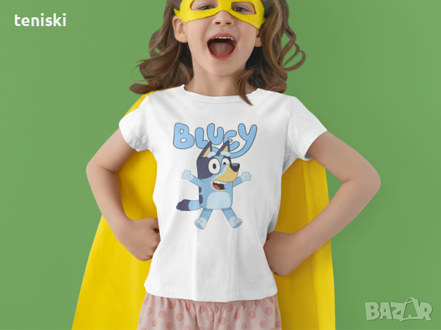 Детска тениска BLUEY Блуи с или без вашето име, снимка 4 - Детски тениски и потници - 44839962