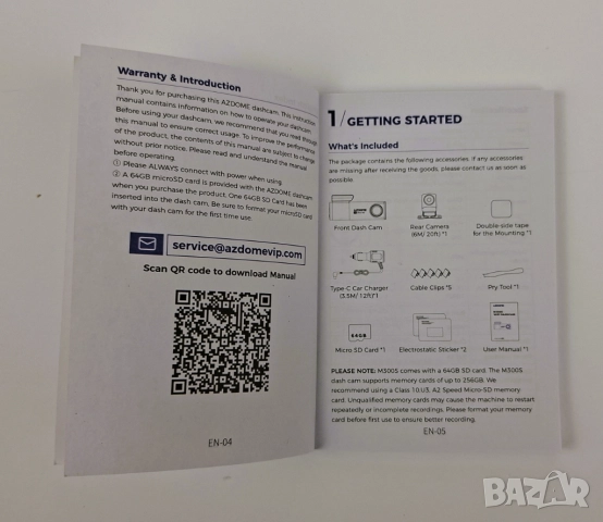 Нов 4K Ultra HD видеорегистратор (камера за кола) AZDOME M300S, снимка 5 - Аксесоари и консумативи - 52939434