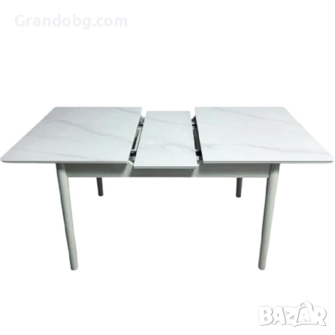 Трапезна разтегателна маса Лорета със закалено стъкло, снимка 5 - Маси - 52253155