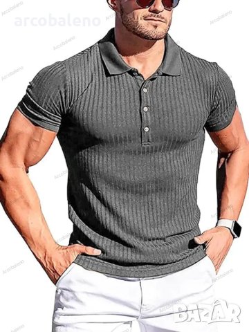 Мъжка едноцветна поло тениска с вертикално райе, 8цвята, снимка 9 - Тениски - 41483044